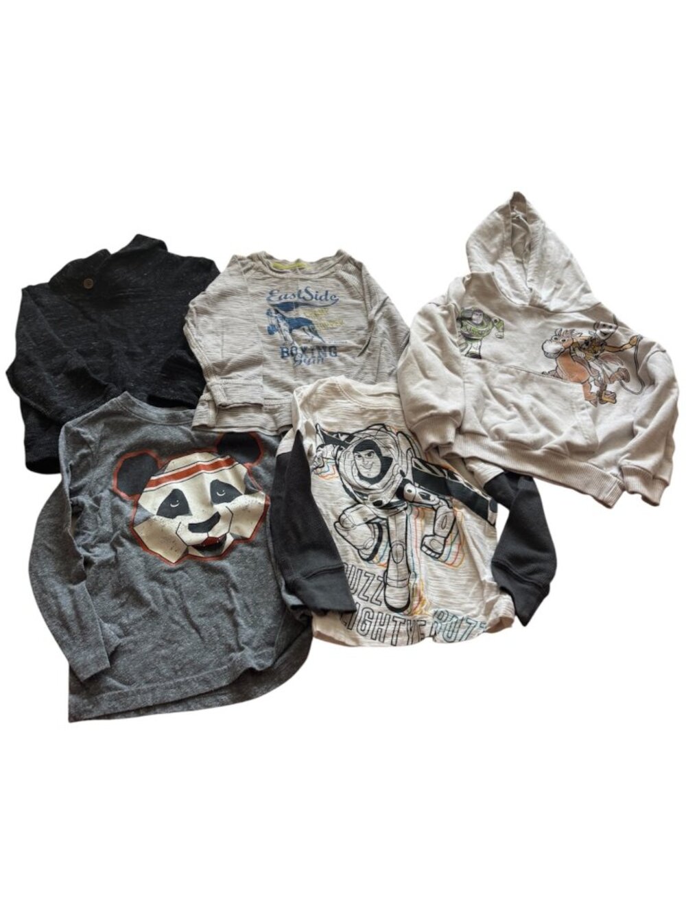 Toddler Boy 3T Long Sleeve Graphic Tee Bundle | Set of 6 | Disney OshKosh Old Na